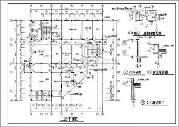 【深圳】某甲级卫院全套建筑结构图-图二