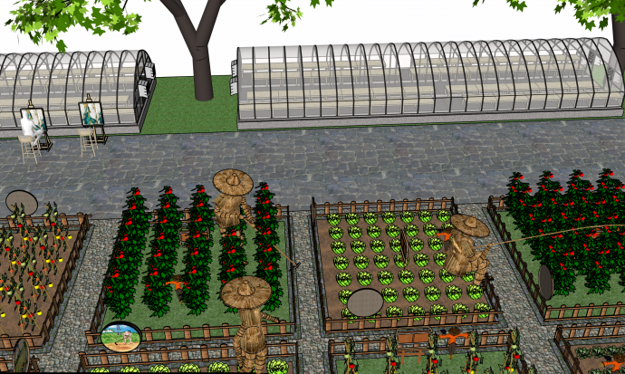 蔬菜大棚温室su模型_图1