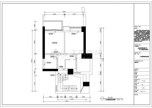 万科金域蓝湾家居装修施工图（共18张）-图二