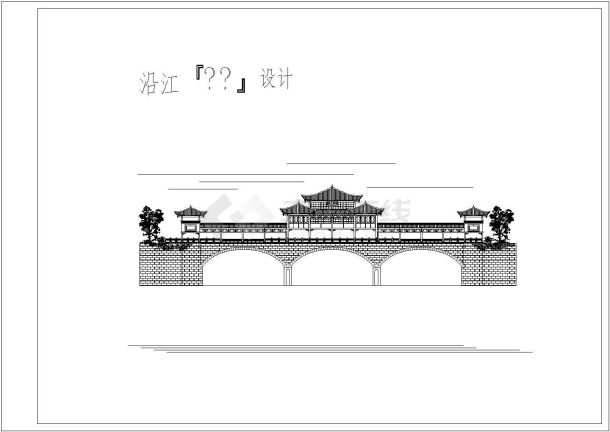 古建仿古木结构亭廊建筑施工图-图二