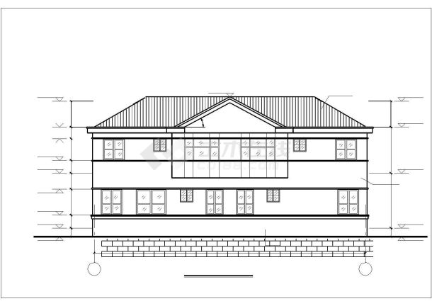 某市高档两层双拼别墅建筑设计施工图纸-图一