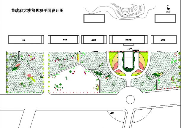 【浙江省】某地区办公大楼前广场规划设计图纸-图一