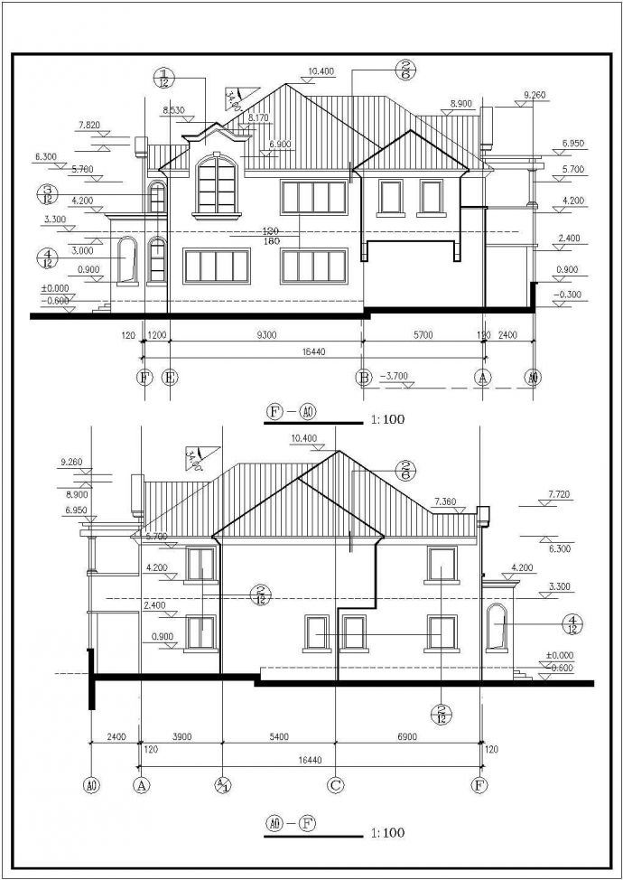 某市高档美式别墅建筑设计施工图纸_图1