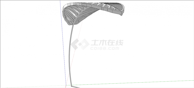 镂空芭蕉叶创意雕塑su模型-图二