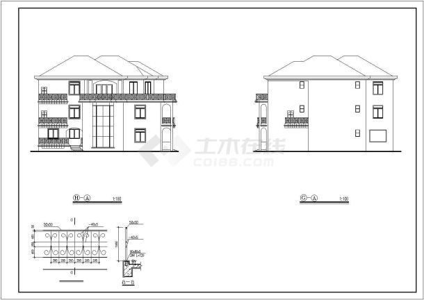 某市豪华别墅建筑结构设计施工图纸-图二