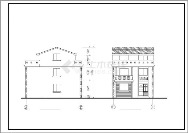 某市高档别墅建筑结构设计施工图纸-图二