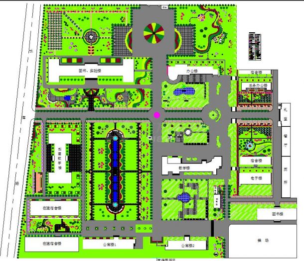 某大学校园详细建筑施工规划平面图-图一