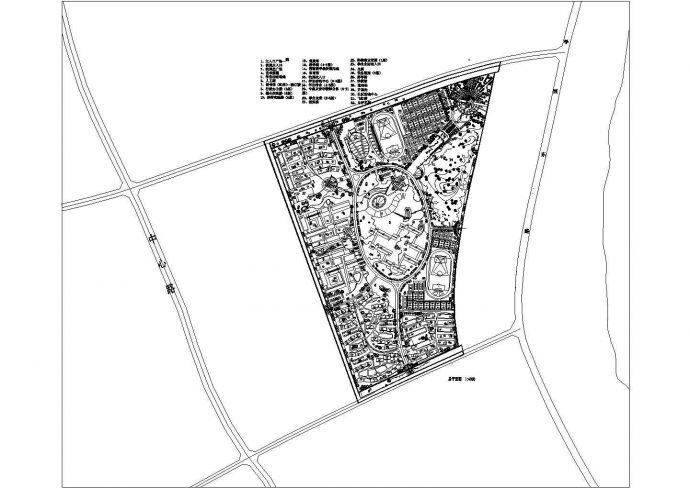 某校园概念性详细建筑设计规划平面图_图1