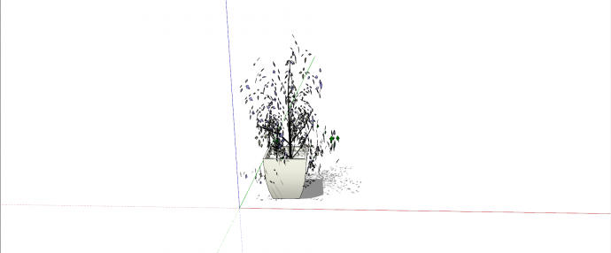 几何碎片化室内植物su模型_图1