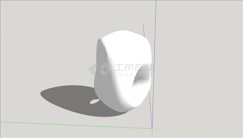 白色的异形的带有两个圆孔的雕塑su模型-图一