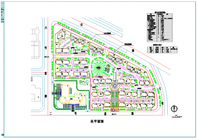 某地江河小区详细规划设计图（含经济技术指标）_图1