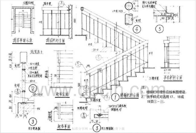 88ZJ401 楼梯栏杆-地方建筑标准设计图集规范_图1
