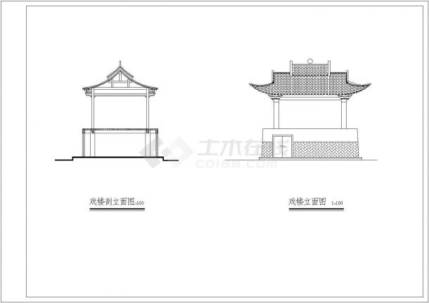 古建筑岑公祠整修建筑设计施工图纸-图二