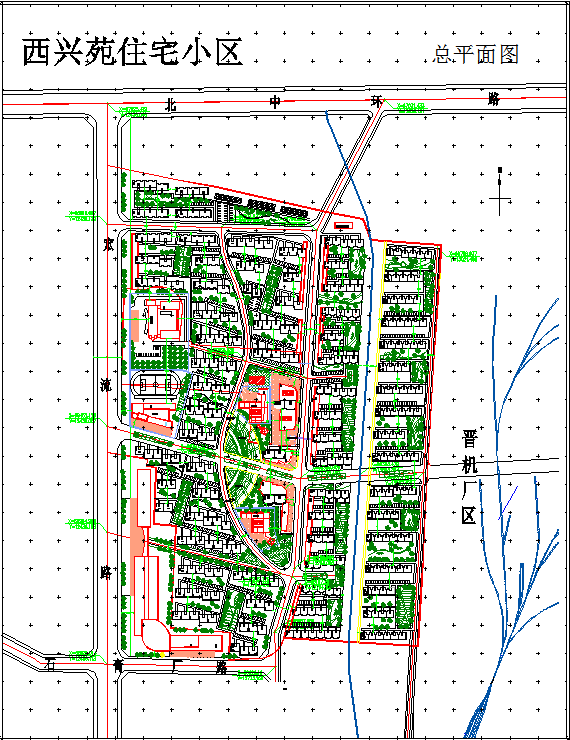 某地区西兴苑居住小区规划总平面图纸_图1