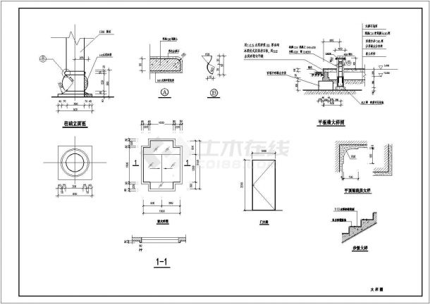 某小型复古亭子详细建筑设计施工图-图二