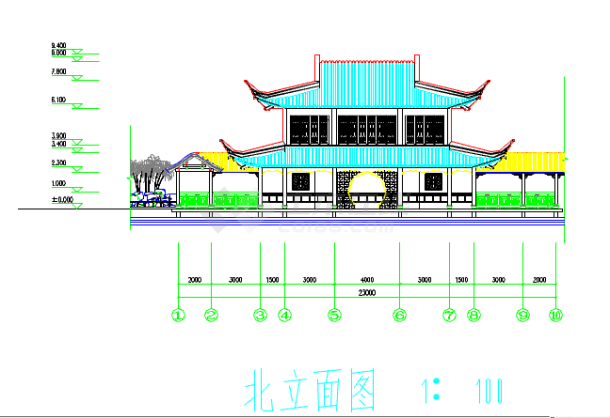 某古建沧浪亭详细建筑设计施工图纸-图一