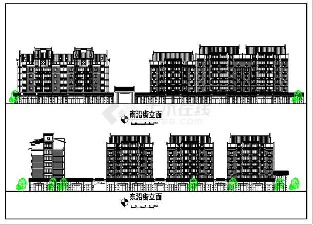 某地区沿街建筑施工图纸（共3张）-图二