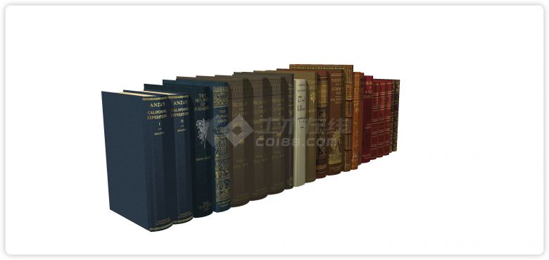 欧式古典硬皮书籍杂志组合su模型-图二