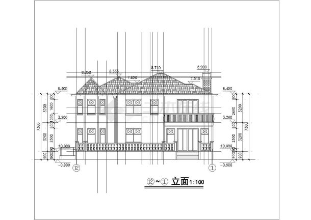某市高档两套别墅建筑设计施工图纸-图二