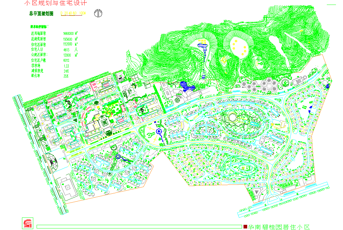 某地区碧桂园小区规划与户型平面图