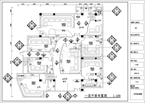 某住宅小区室内装修平面布置设计图纸-图一