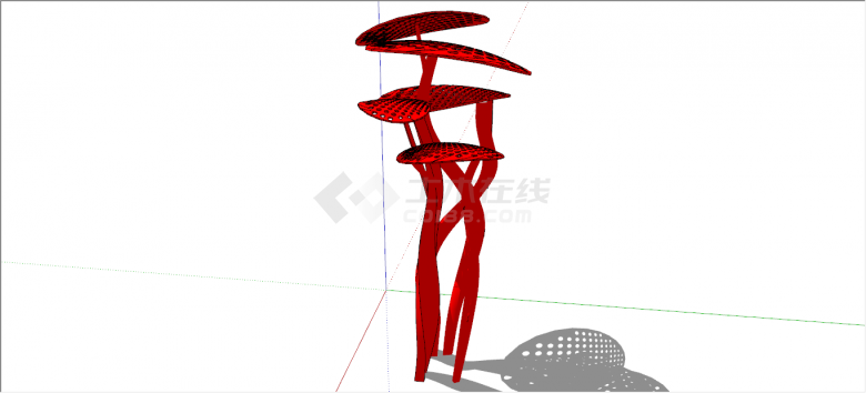 新颖幽雅现代艺术雕塑su模型-图二