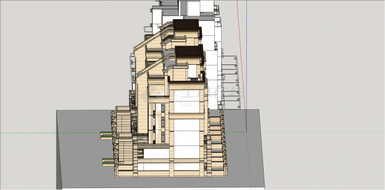 新古典多层联排住宅su模型-图二