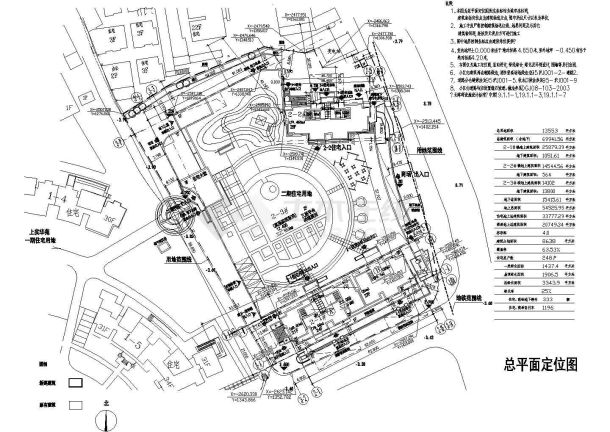 某小区详细建筑设计总平面定位图纸-图一