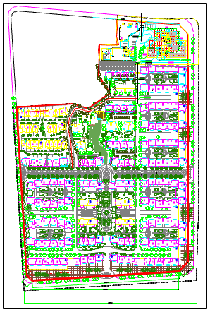 某地大型住宅小区建筑规划总平面图_图1