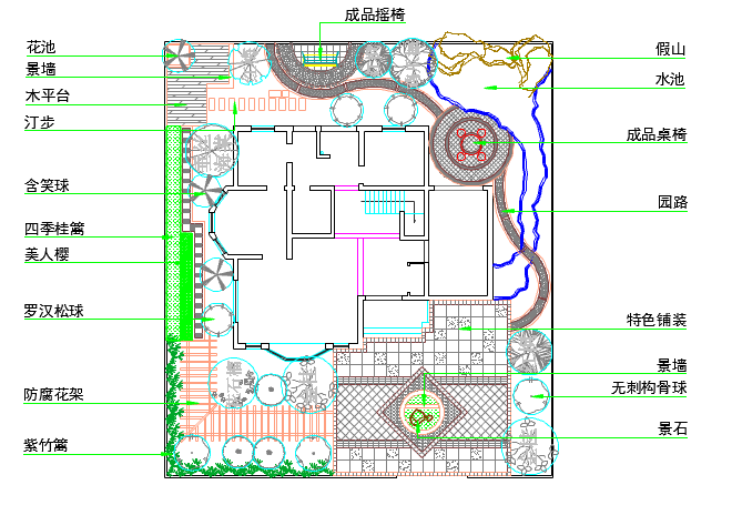某地小型精品别墅景观建筑设计方案图_图1