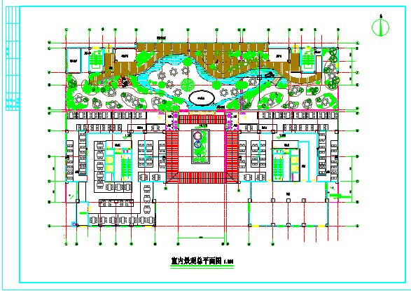 某大型商务会所室内景观建筑设计方案图