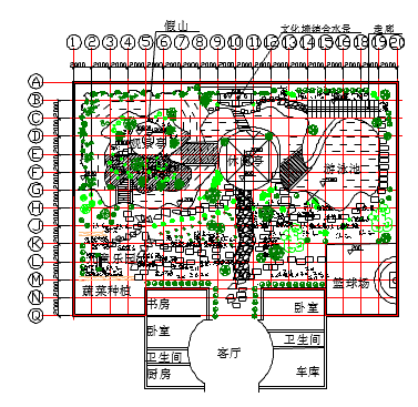 某地私家花园建筑设计平面图（共2张）-图一
