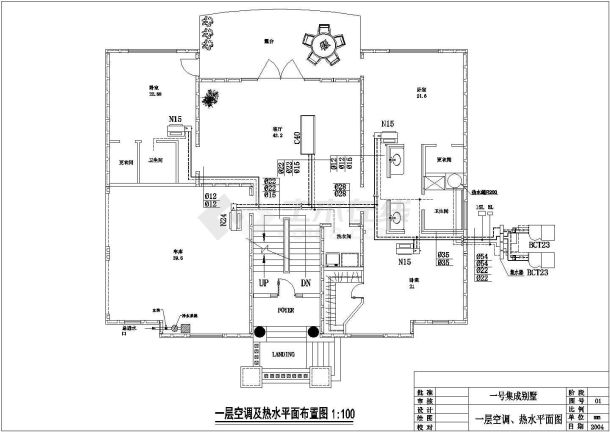 某别墅燃气空调设计及管道cad施工图-图一