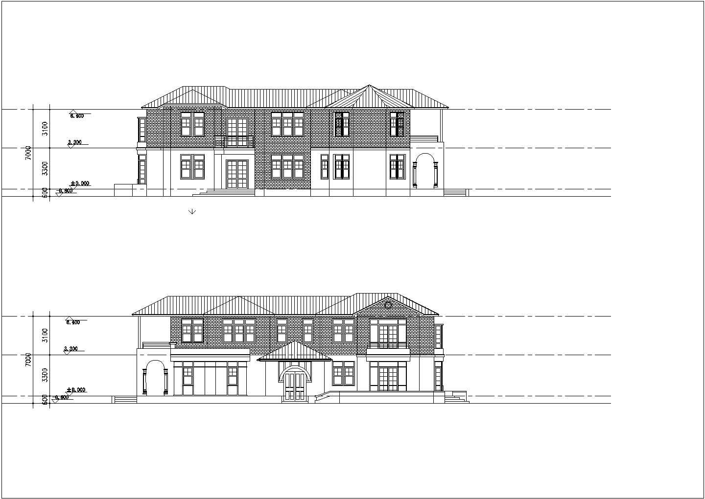 某度假村二层住宅楼暖通空调cad施工设计图