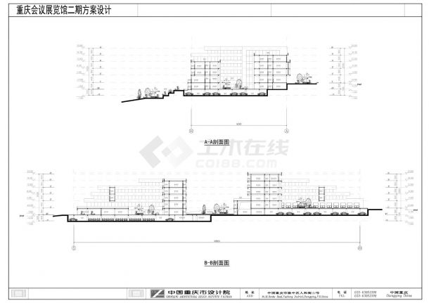 重庆会议展览馆二期-悦来项目建施平面CAD图-图一