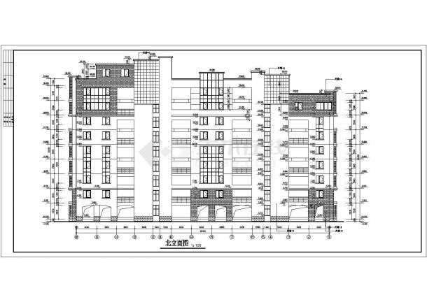 某地区大型九层度假公寓建筑施工图纸（共15张）-图二