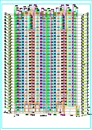 某完整高层住宅楼建筑CAD参考图-图二