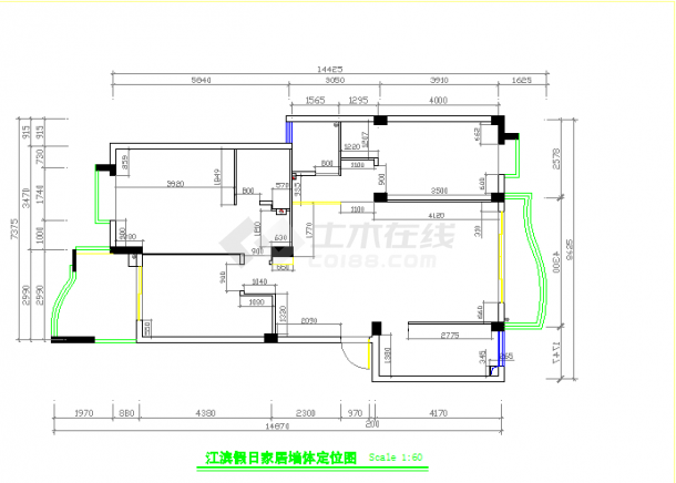 某地区江滨假日家居全套cad设计图纸-图一