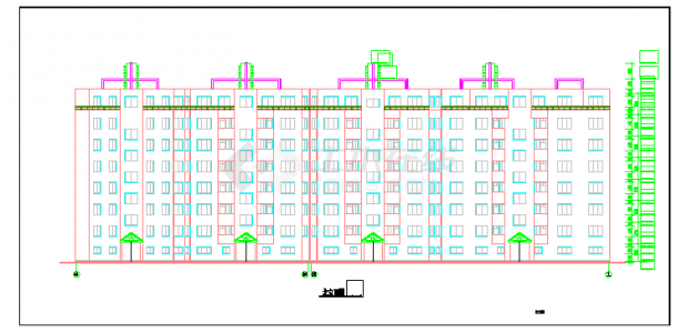 某商业住宅区多层高楼建筑设计图纸-图二