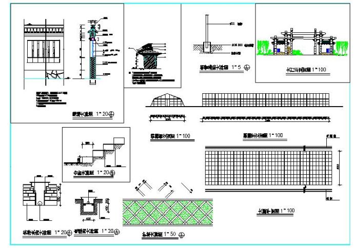 某地旅游景点大门仿古建筑设计牌坊施工图_图1