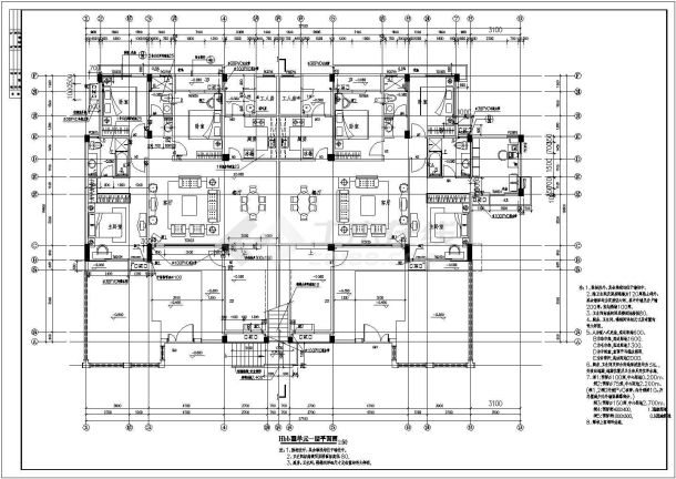 某地单体洋房单体建筑图（共6张）-图一