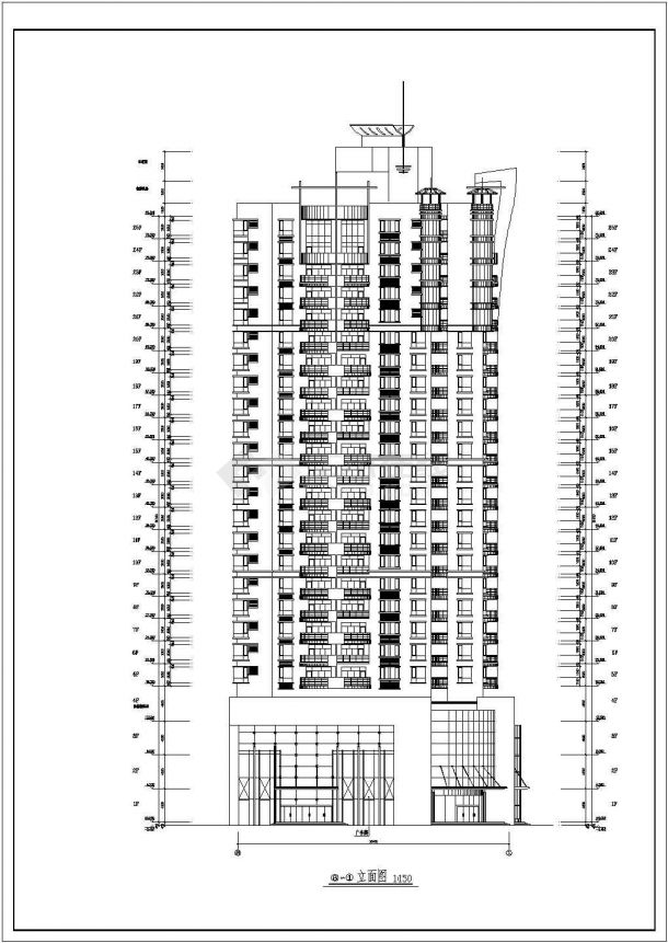 某地高层大型商住楼建筑设计施工详图-图二