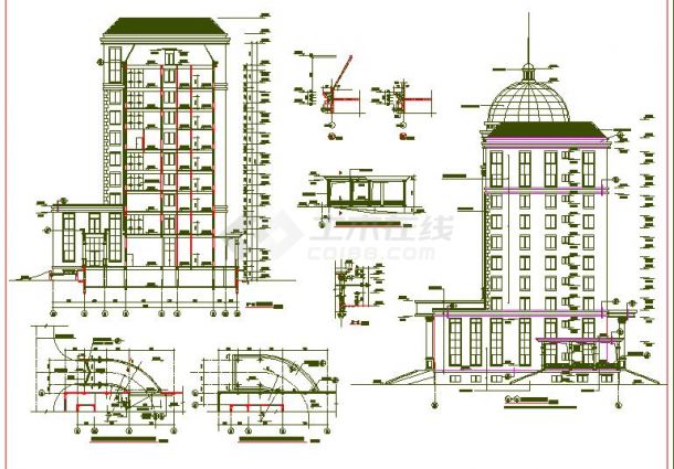 某地全套行政办公楼建筑设计施工图-图二