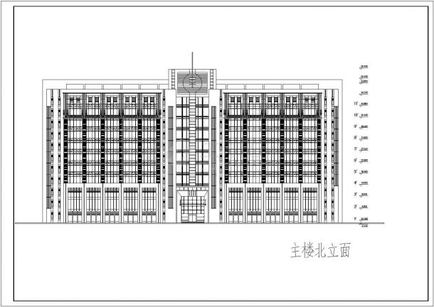 某地图书办公楼建筑设计立面图（共4张）-图一