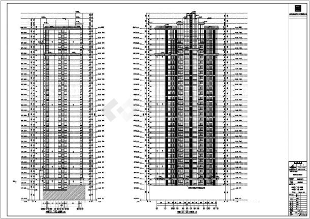 某地一级高层框架剪力墙结构塔式住宅楼建筑施工图（含两套方案）-图二