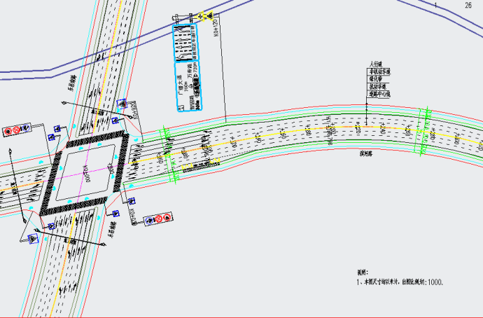 某市政道路交通工程平面图_图1