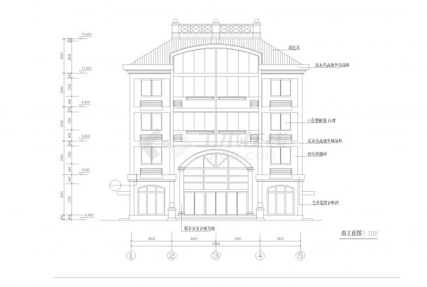 CAD图纸五层住宅建筑施工图-图一