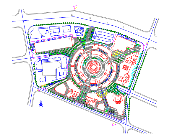 某大型广场建筑设计规划施工平面图