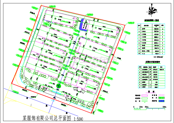 某地祥和服装厂规划设计总平面图纸-图一