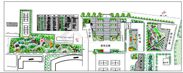 某大型校园广场景观绿化设计平面图-图一